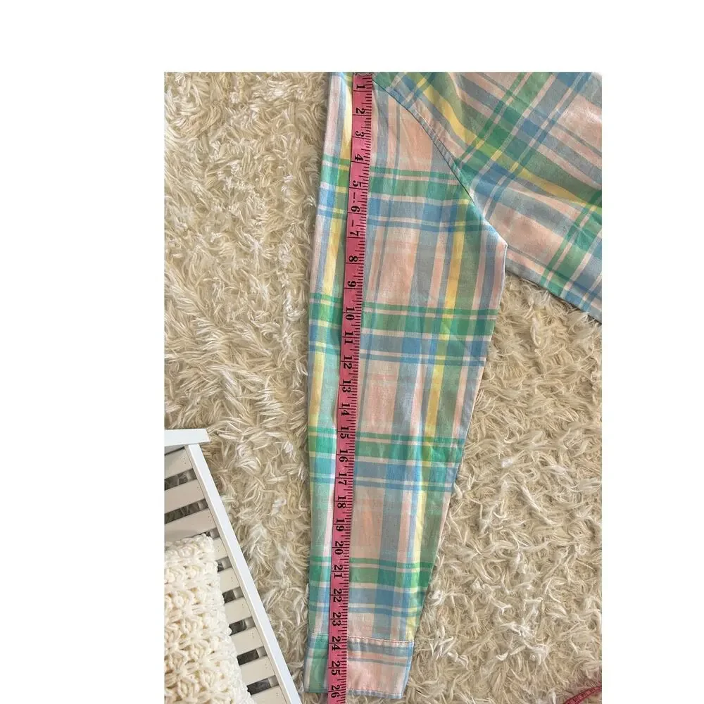 Falls Creek Stretch Men's Size L No Tuck Pastel Plaid Button Up Shirt #0282 - Picture 11 of 11